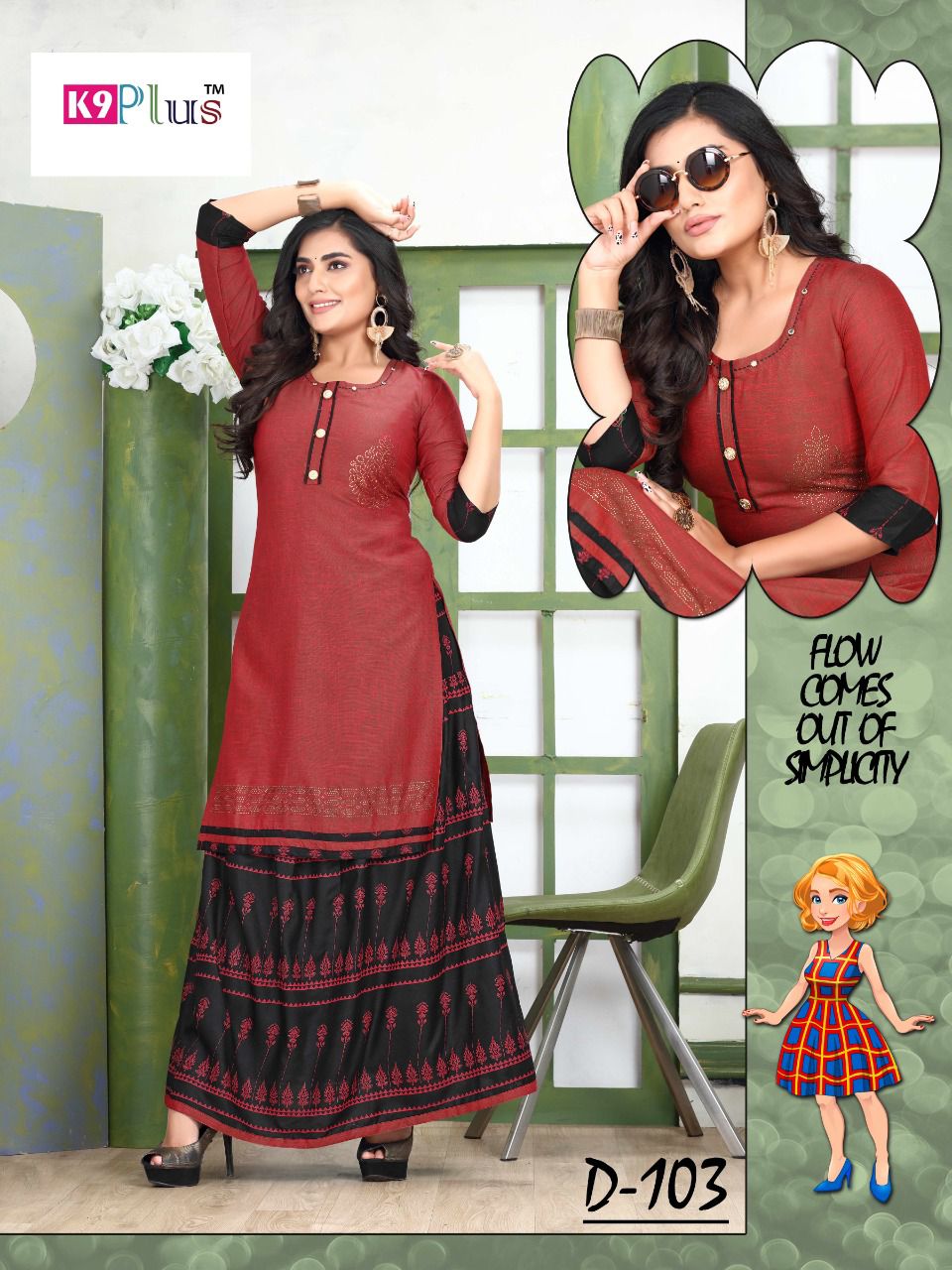 K9Plus Good Morning Fancy Ethnic Wear Rayon Kurti With Skirt Collection